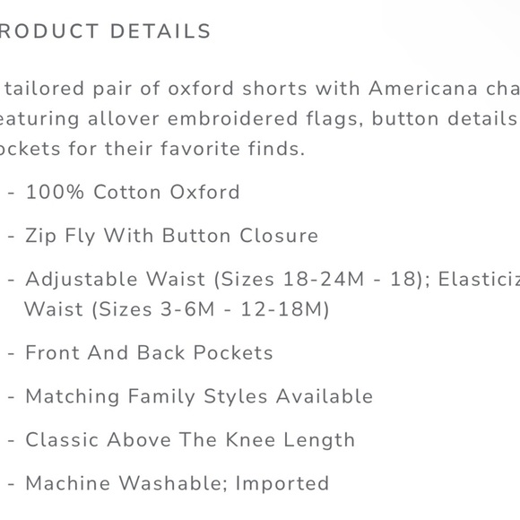 Janie and Jack Light Blue Flag Embroidered Kids Shorts - Picture 4 of 7